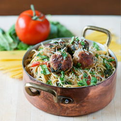 Spinach & Turkey Meatball Pasta