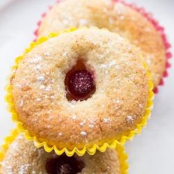 Coconut Lemon Curd Raspberry Muffin