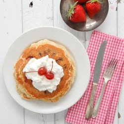 Strawberry Chocolate Chip Pancakes