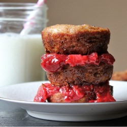 Double Berry Jam Banana Muffins