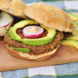 Curried Lentil Cashew Burgers