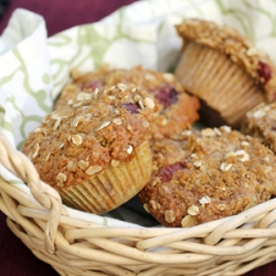 Brown Sugar-Oat Cherry Muffins