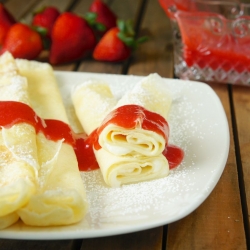 Russian Crepes with Cream Filling