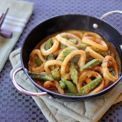 Squid and Okra Stir Fry