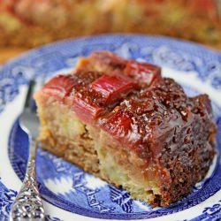 Strawberry Rhubarb Upside-Down Cake