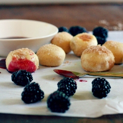 Baked Donuts + Blackberry Sauce