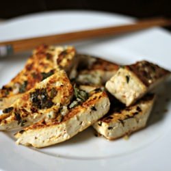 Crispy Pressed Tofu w/Garlic & Mint