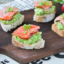 Crostini with Avocado and Salmon