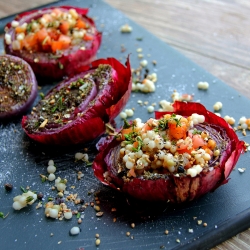 Stuffed Grilled Red Onions