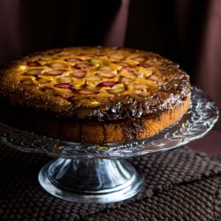 Rhubarb-White Choc-Caramel Cake