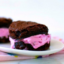 Brownie Cherry Ice Cream Sandwich