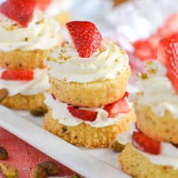 Pistachio Strawberry Cupcake Tortes