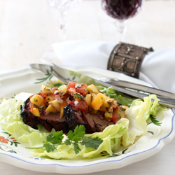 Grilled Pork Roast with Peach Salsa