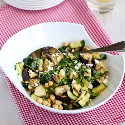 Grilled Eggplant Zucchini Salad