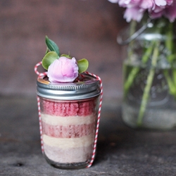 Homemade Strawberry Cake Jars