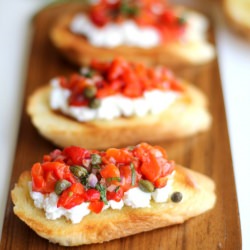 Roasted Red Pepper Bruschetta