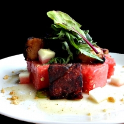 Pork Belly and Watermelon Salad