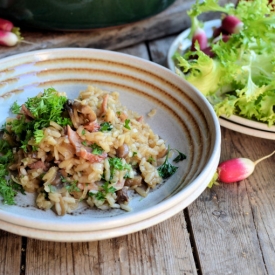 Oven-Baked Bacon & Mushroom Risotto