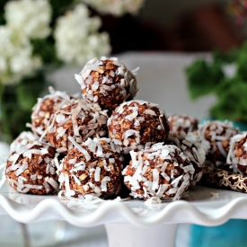 Coconut Covered Chocolate Balls