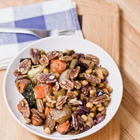 Roasted Potatoes, Okra and Broccoli