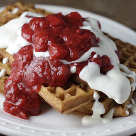 Strawberry Rhubarb Waffles