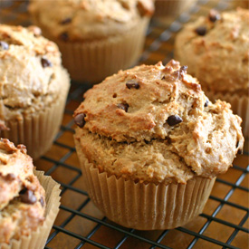 Peanut Butter Banana Chocolate Muffins