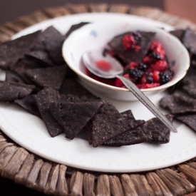 Cocoa Nachos with Berry Salsa