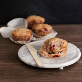 Raspberry, White Chocolate Muffins