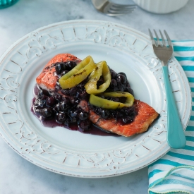 Bluberry Hatch Chili Grilled Salmon