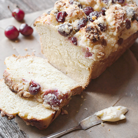 Sweet Bread with Fresh Cherries