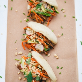 Vegan Braised Chicken Gua Bao