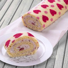 Hearts Patterned Roll Cake