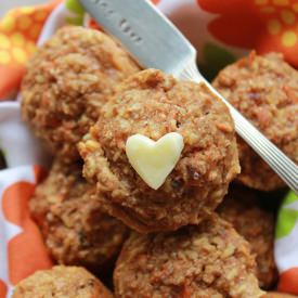 Healthy Carrot Date Coconut Muffins