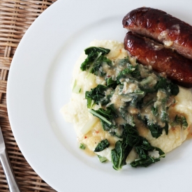 Bangers & Cauliflower Potato Mash