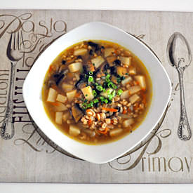 Russian Mushroom and Barley Soup