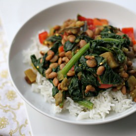 Eggplant, Red Pepper and Spinach