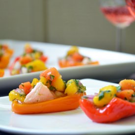 Mini-Pepper Boats with Salmon