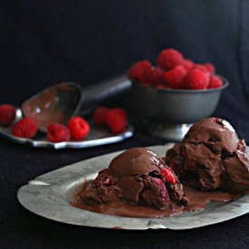 Dark Chocolate Raspberry Gelato