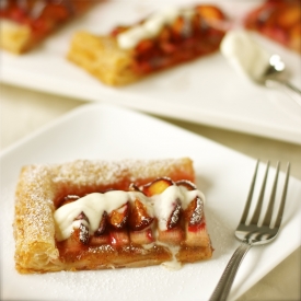 Black Velvet Apricot & Rhubarb Tart