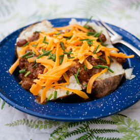 Campfire Chili Cheese Potatoes