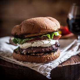 Red Wine Burgers with Mushrooms