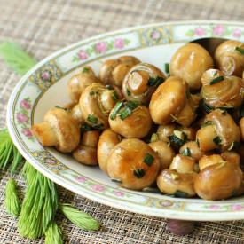 Sauteed Mushrooms with Spruce Tips