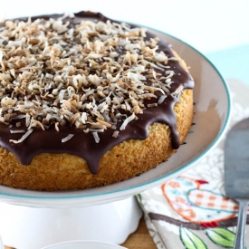 Chocolate Glazed Coconut Cake