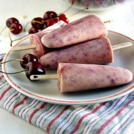 Coconut Milk and Cherry Popsicles