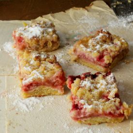 Rhubarb and Strawberry Squares