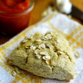 Oatmeal Scones and Peach Jam