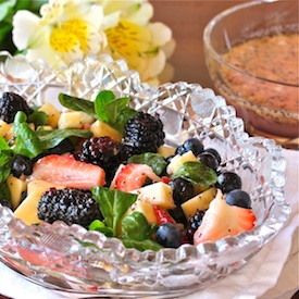 Berries & Ginger-Poppyseed Dressing