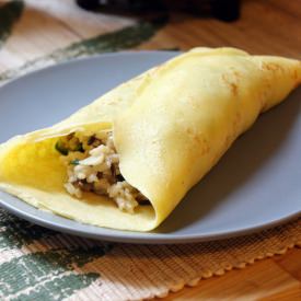 Herbed Crepe with Mushroom and Rice