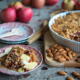 Apple & Raspberry Almond Crumble