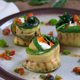 Zucchini Rolls with Goat Cheese